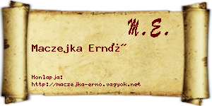 Maczejka Ernő névjegykártya
